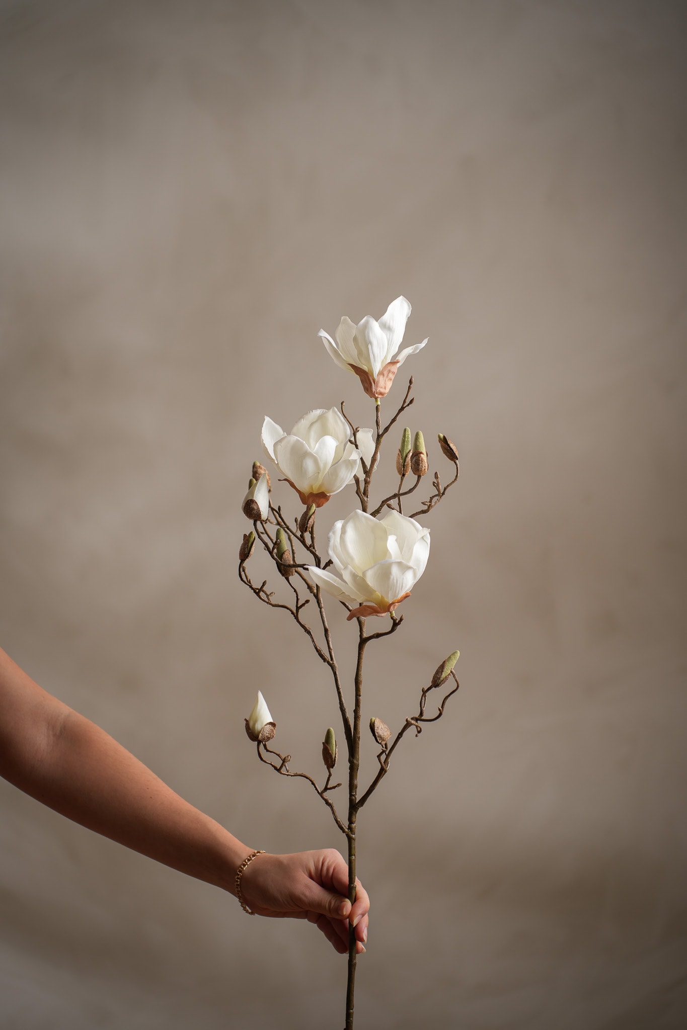 Konstgjord cremefärgad Magnolia 88 cm