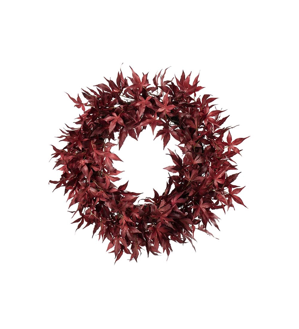 Konstgjord burgundy Lönnkrans