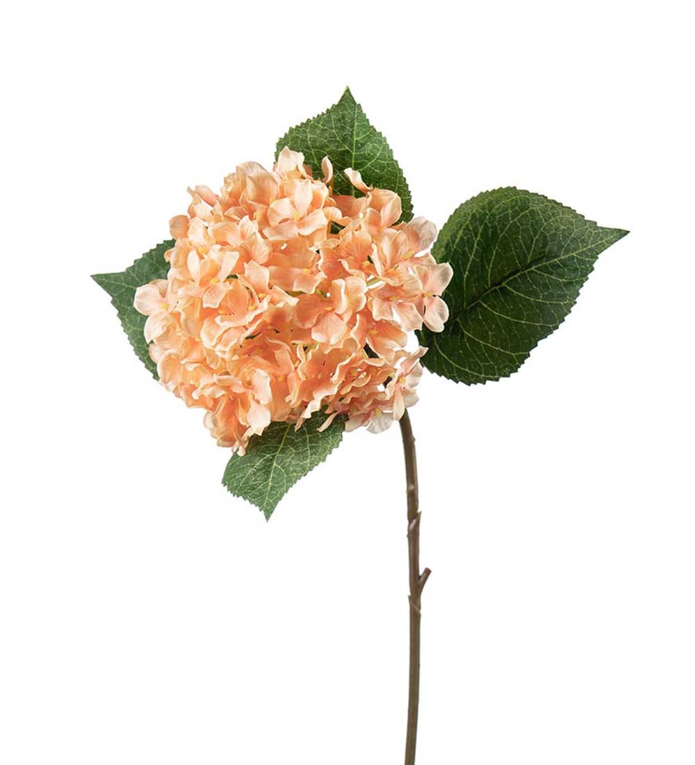 Konstgjord persikofärgad Hortensia 40 cm