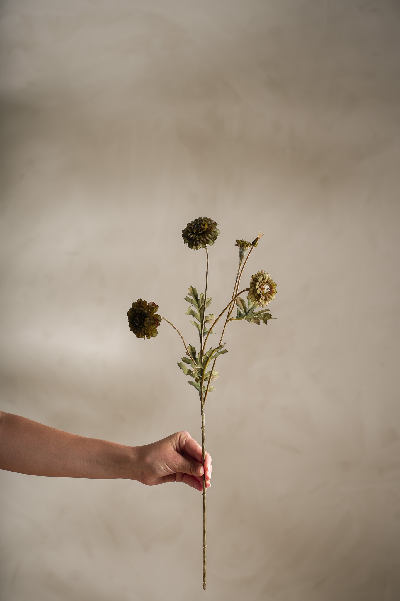 Konstgjord grön Tagetes 55cm