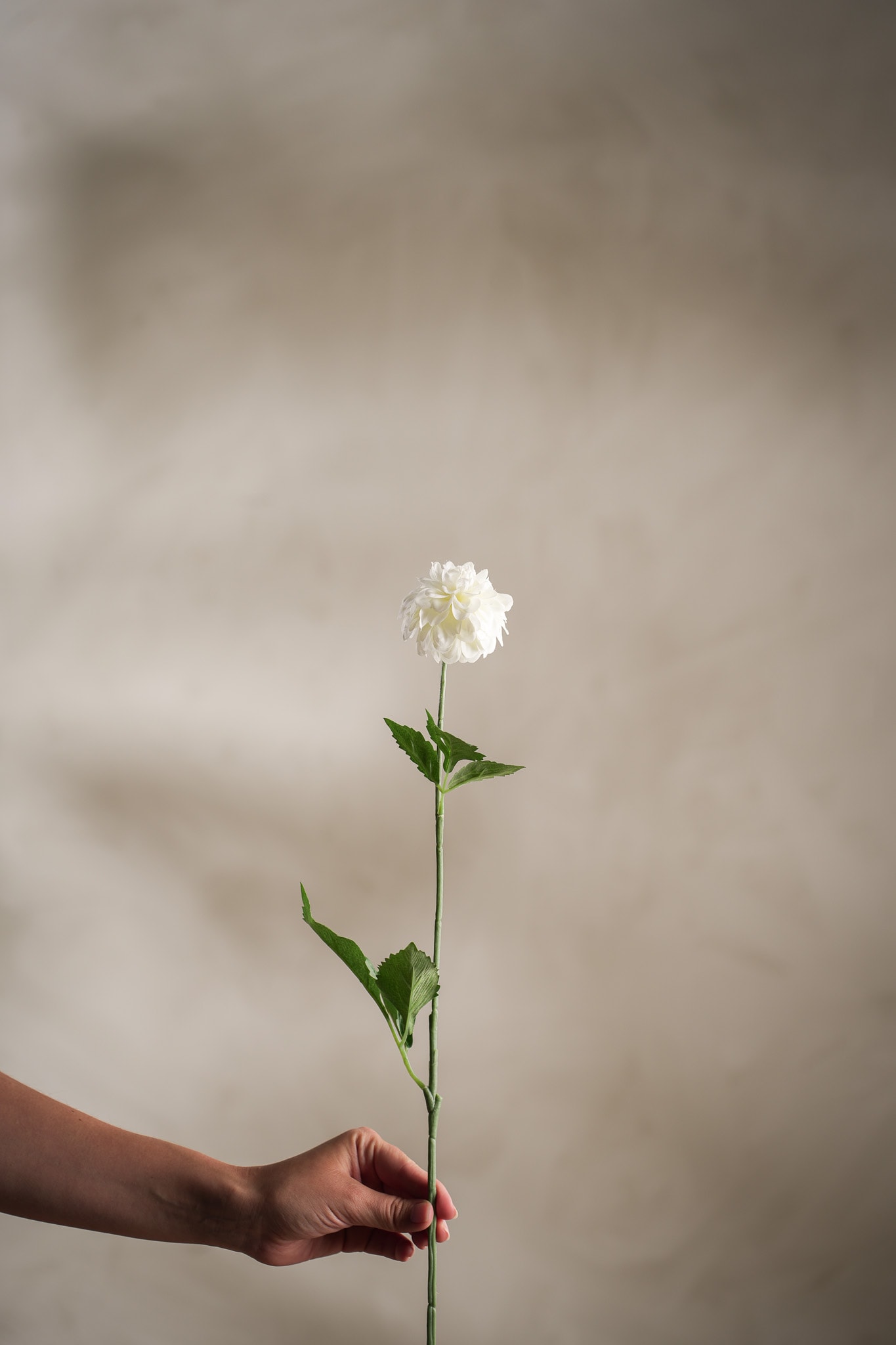 Konstgjord vit Dahlia 60cm