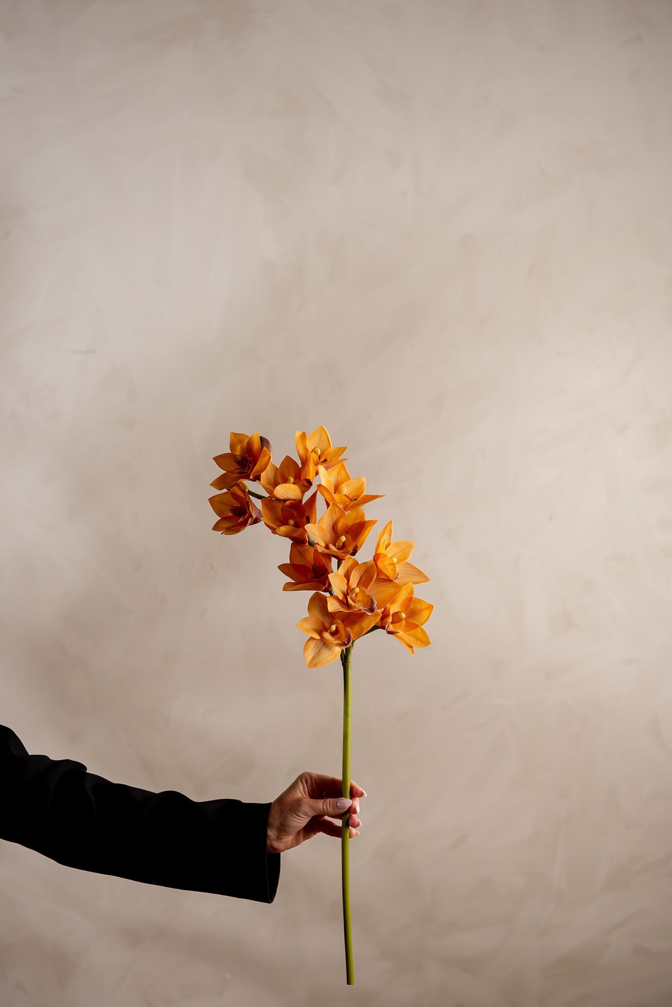 Konstgjord orange Cymbidium 65cm