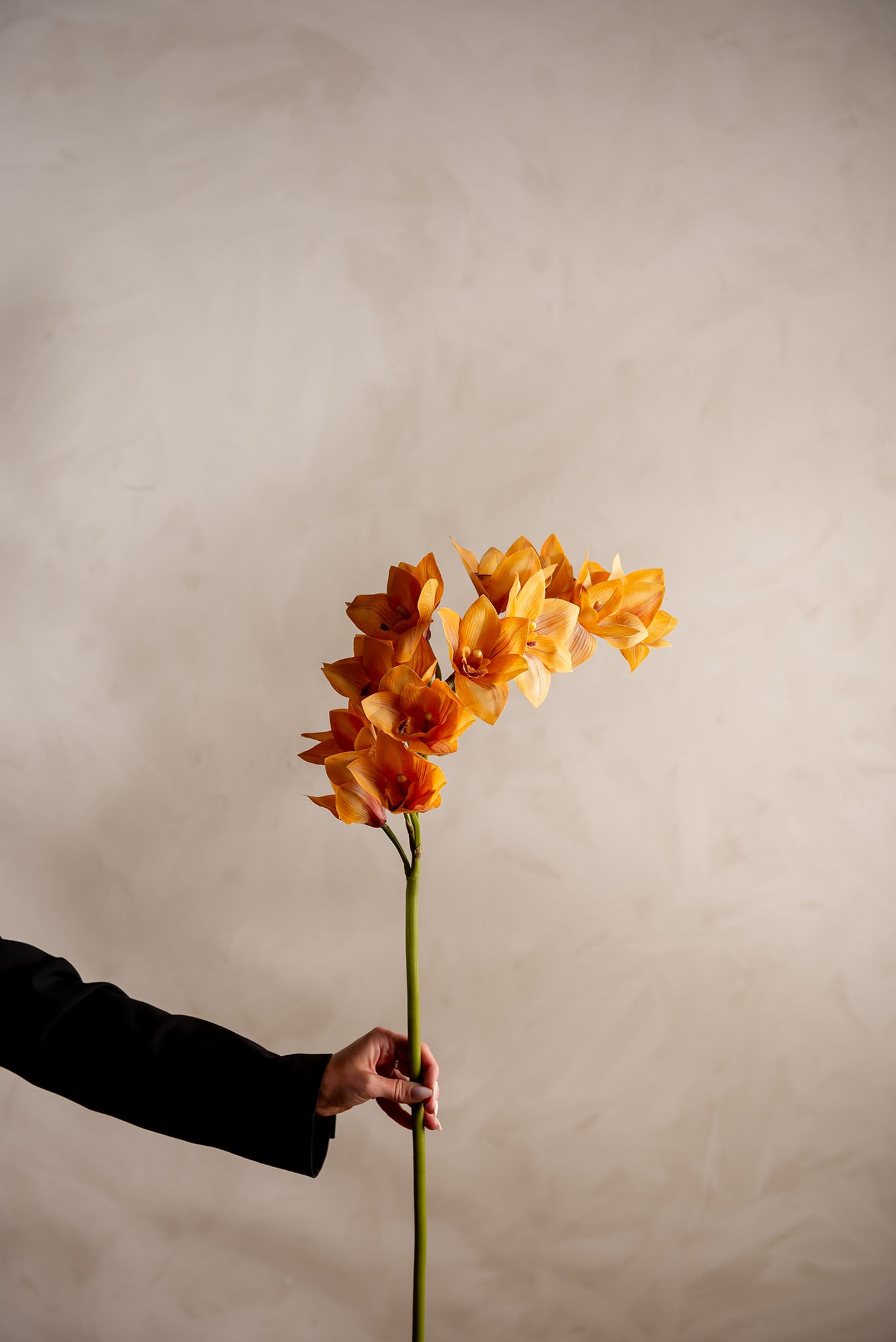 Konstgjord orange Cymbidium 110cm
