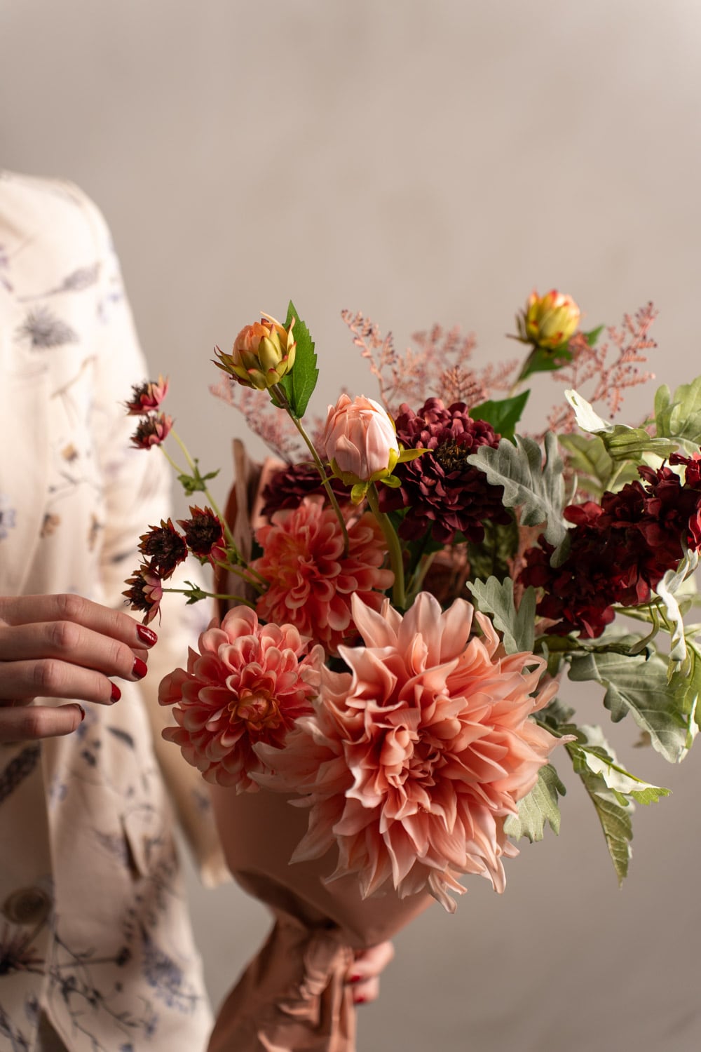 Konstgjorda blommor blombukett rosa